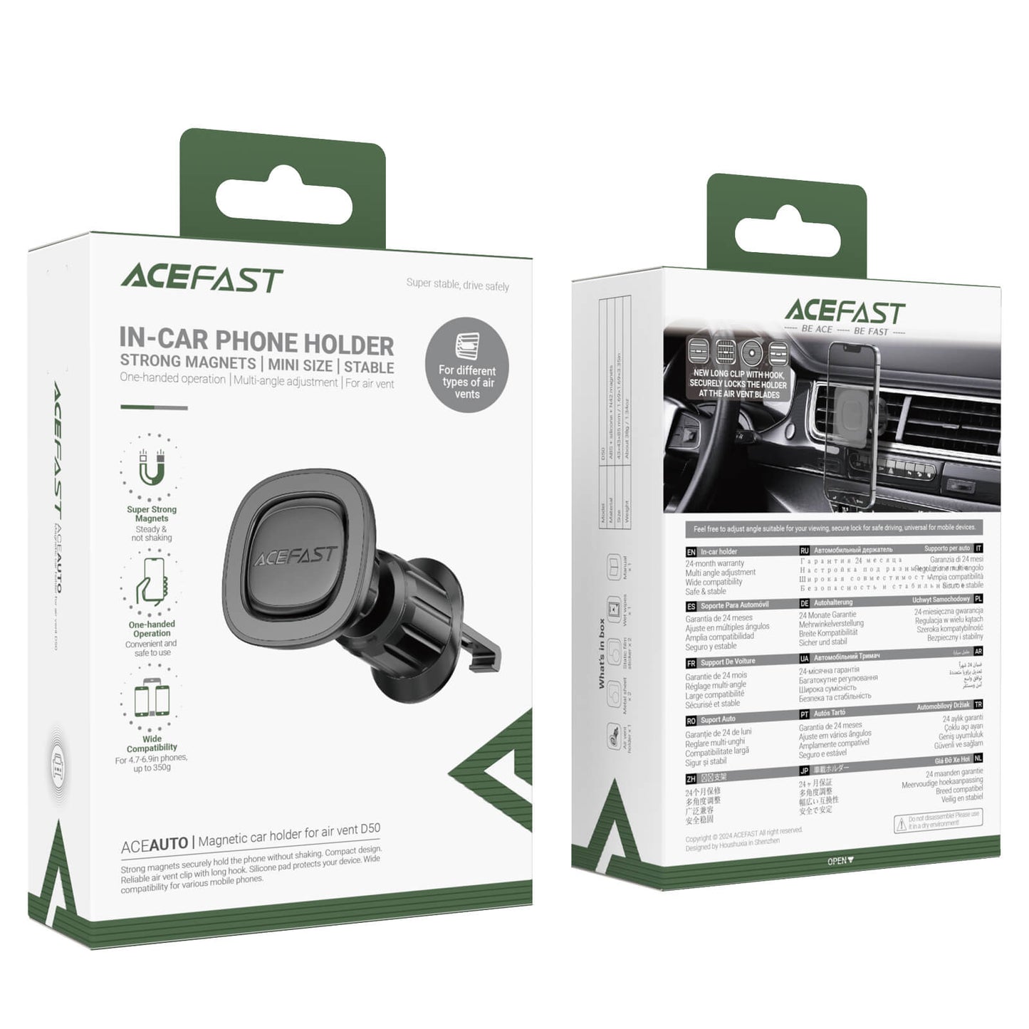 Acefast Air Vent Strong Magnetic Car Phone Holder D50