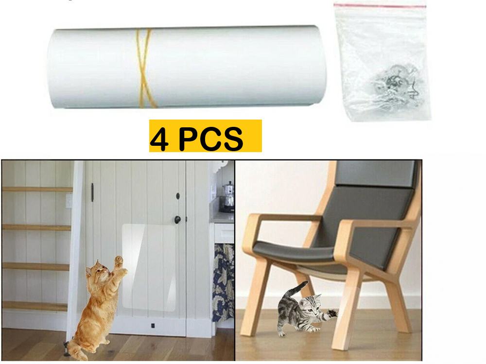4PCS Pet Cat Anti Scratch Guard Mat Cat Scratching Post Furniture Sofa Protector