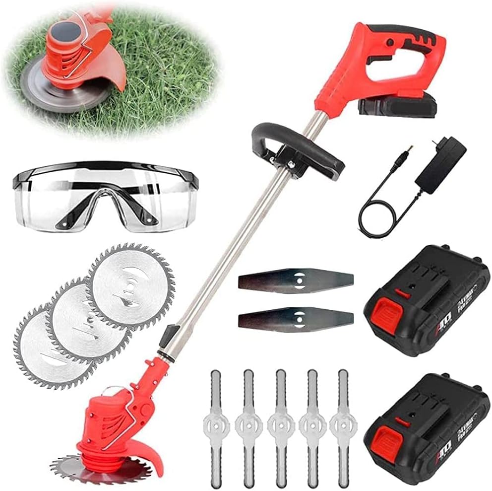 Cordless Push Weed Eater and Grass Trimmer Lawn Mower