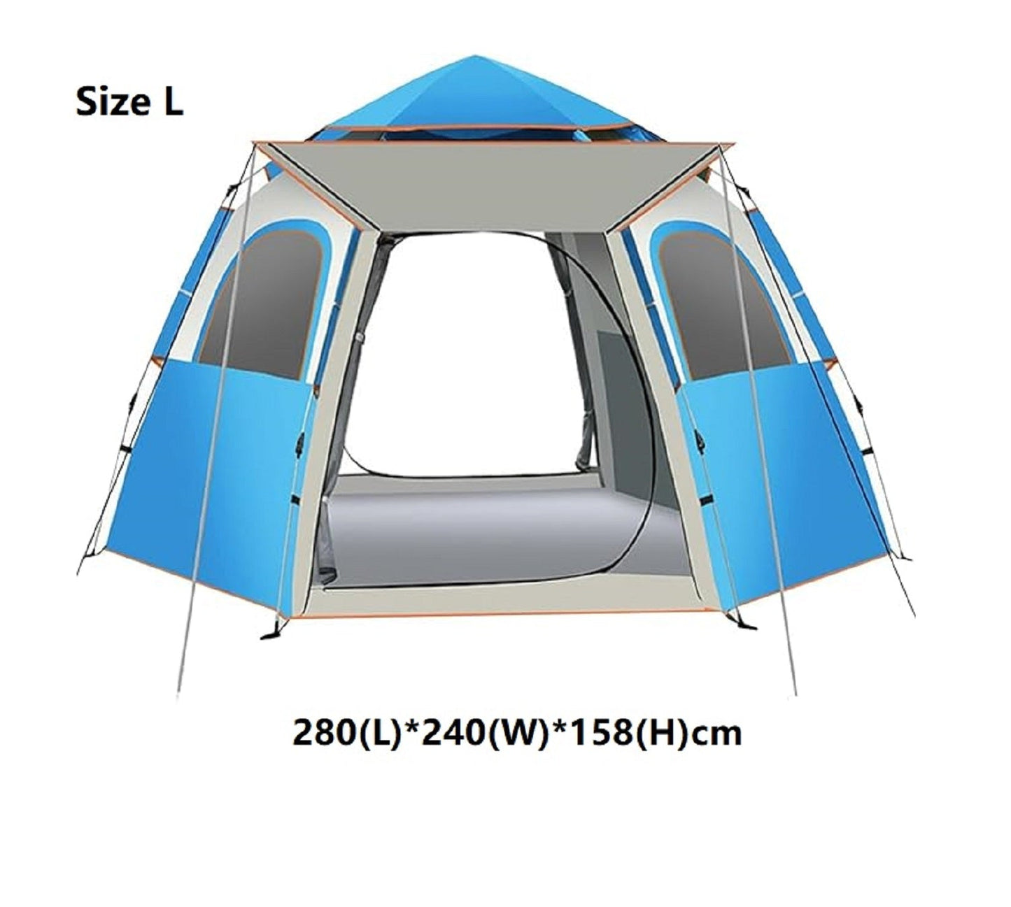 Hexagonal Camping Tent - Durable, Quick Setup JLP5467