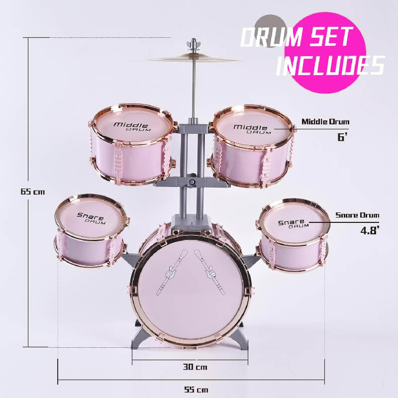 Mobie Educational Instrument Toy Jazz Drum Set for Kids Ages 3-8