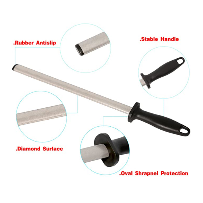 Diamond Carbon Steel Professional Knife Sharpener 12 inch
