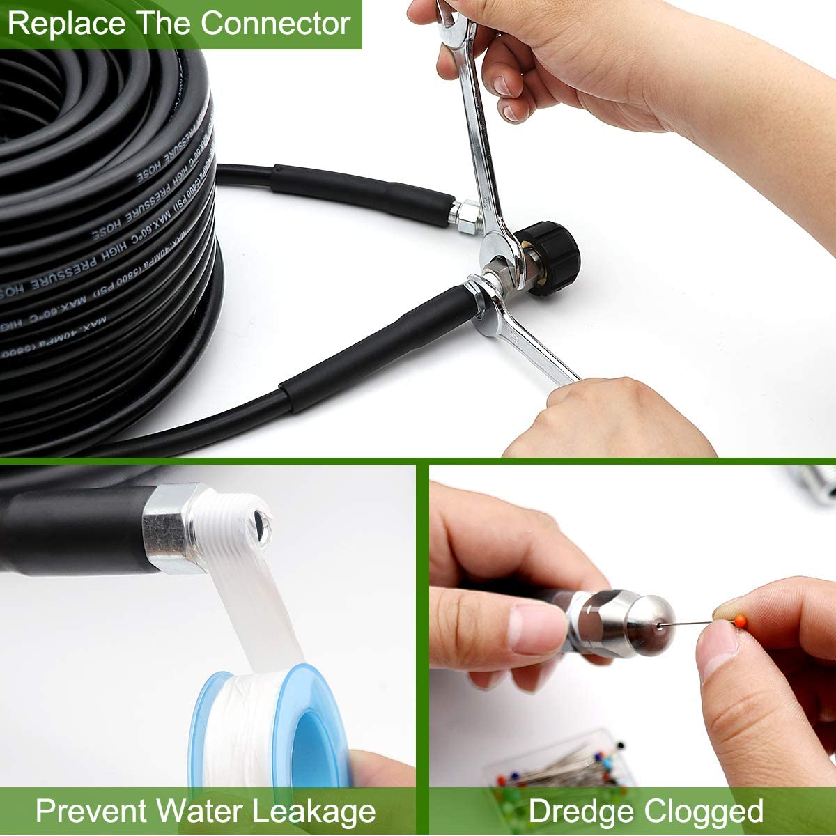 Drain/Pipe Cleaning Kit for Pressure Washers 15m