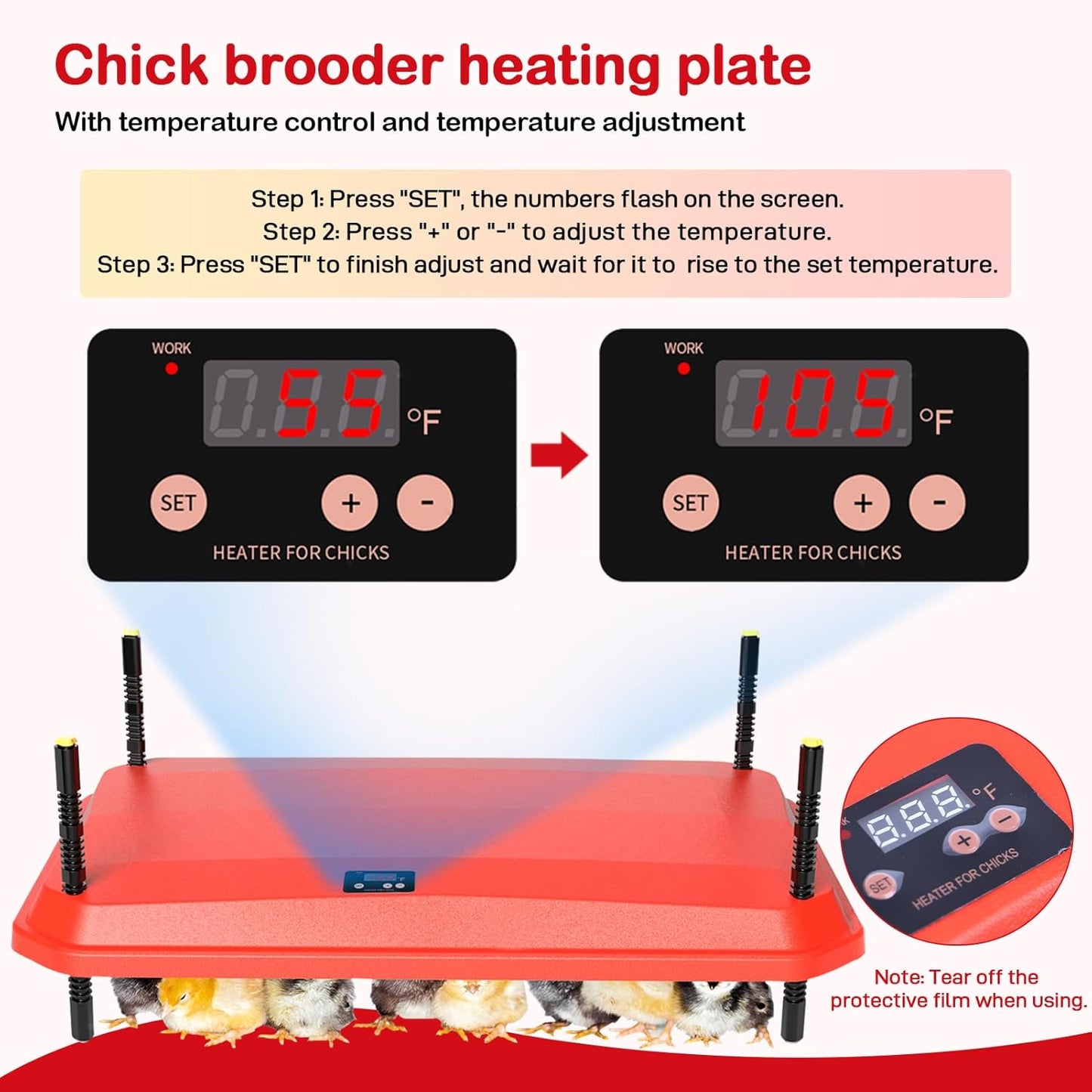 Chick Brooder Heating Plate Warmer,Chicken Coop Heater
