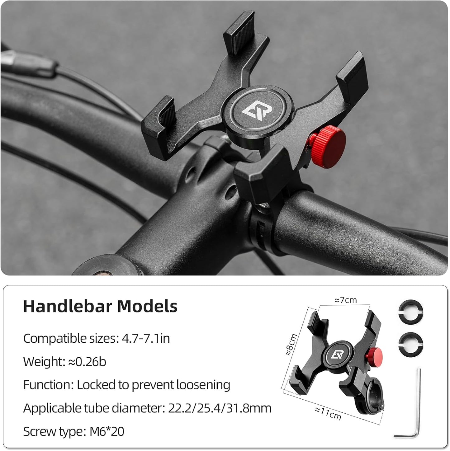 Aluminum Handlebar Mobile Phone Holder for Bike Motorcycle