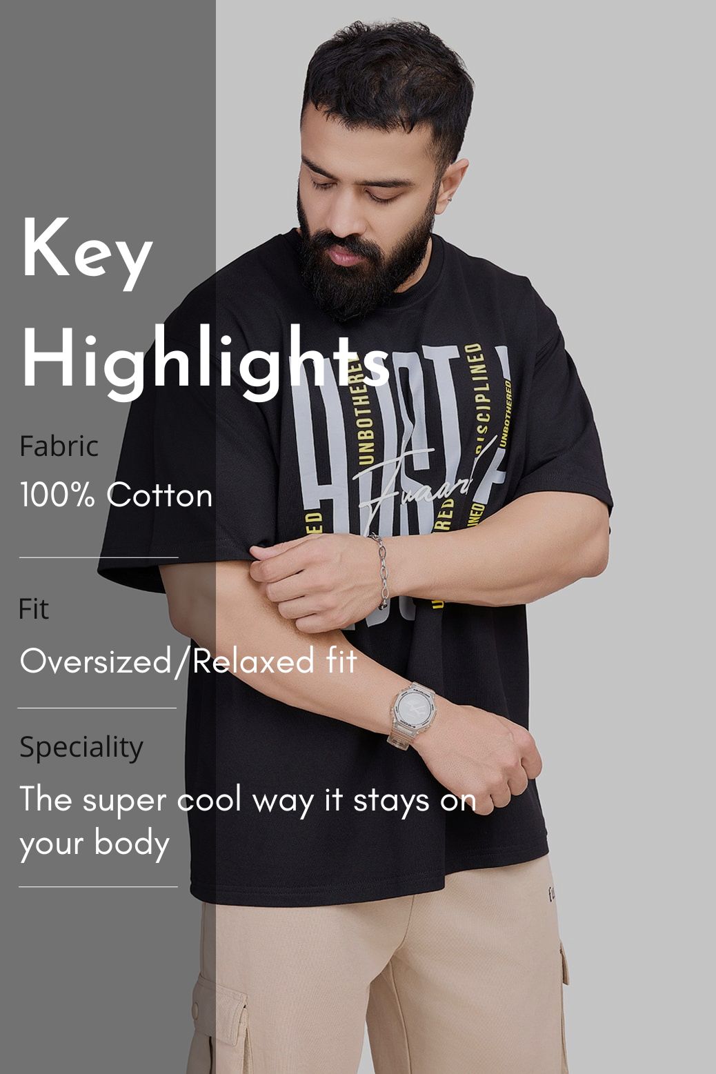 Hustle Oversized T-shirt Black