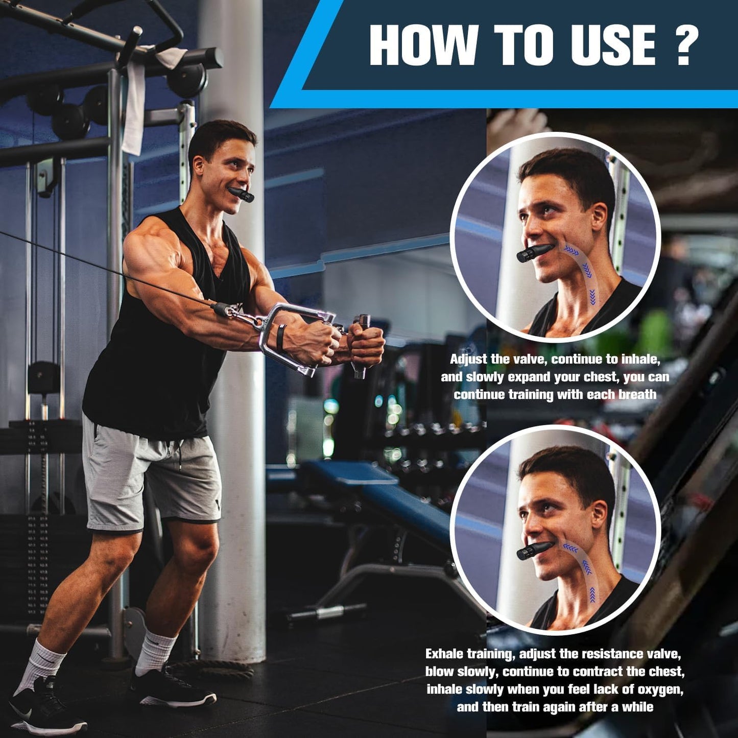 Breathing Trainer Breath Booster Strength Lung Fitness Exerciser Device Silicone