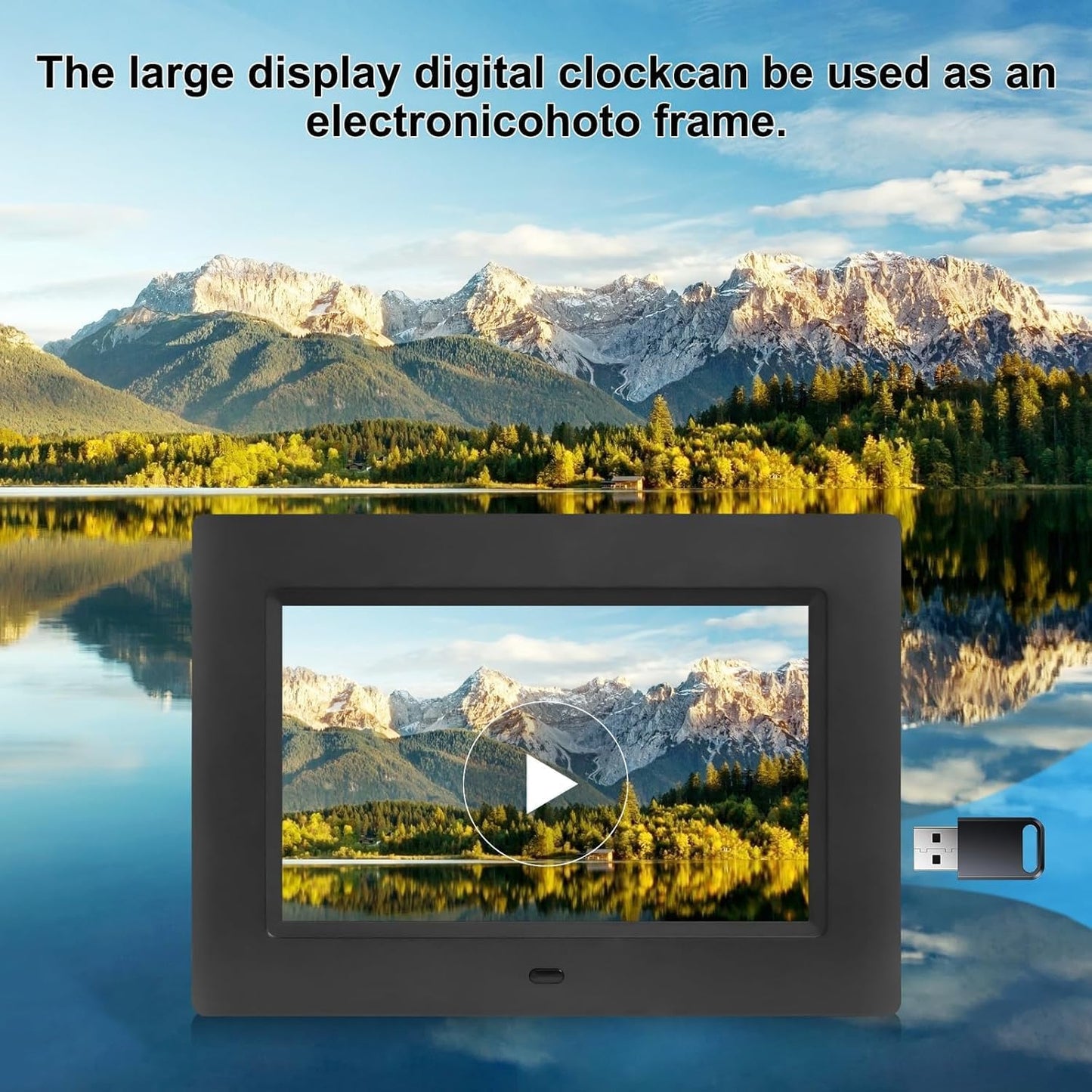 8inch LED Dementia Digital Calendar Clock Alarm Extra Large Day/Week/Month/Year