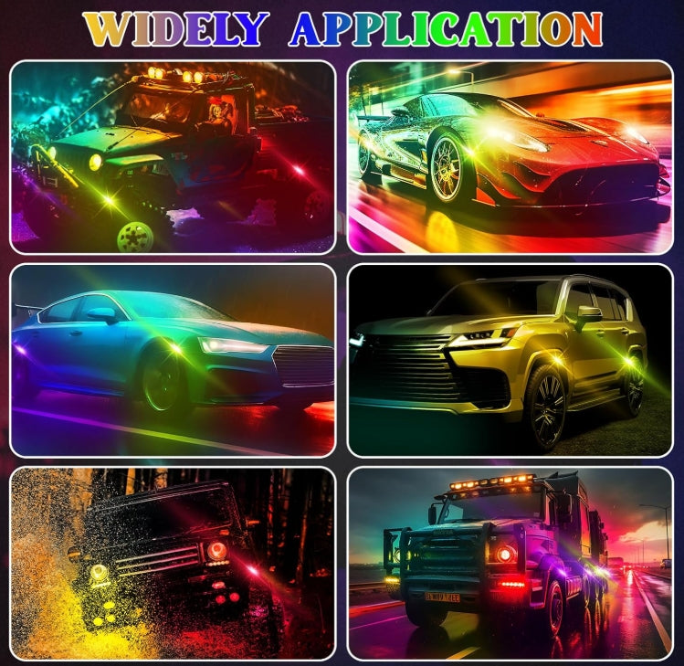 8 Pods Full Angle RGB Rock Lights for Car Trucks UTV SUV ATV Waterproof