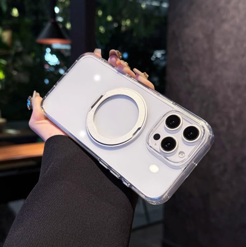 Compatible with iPhone 16 Pro Max 360° Rotating Magnetic Ring Stand Case