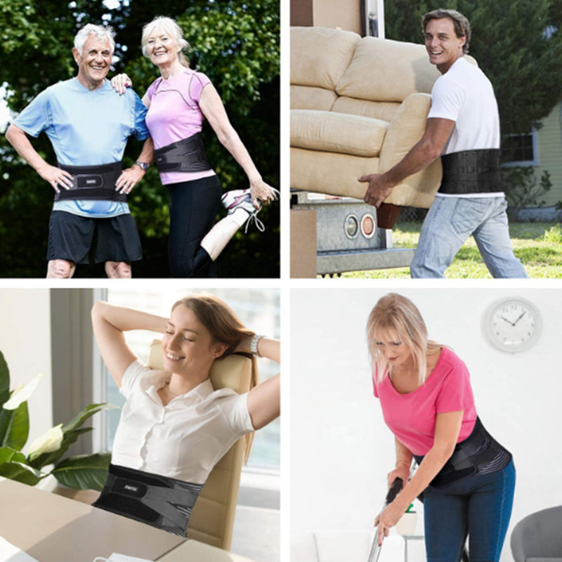 Back Braces for Lower Back Pain Relief with 6 Stays Breathable Back Support... S