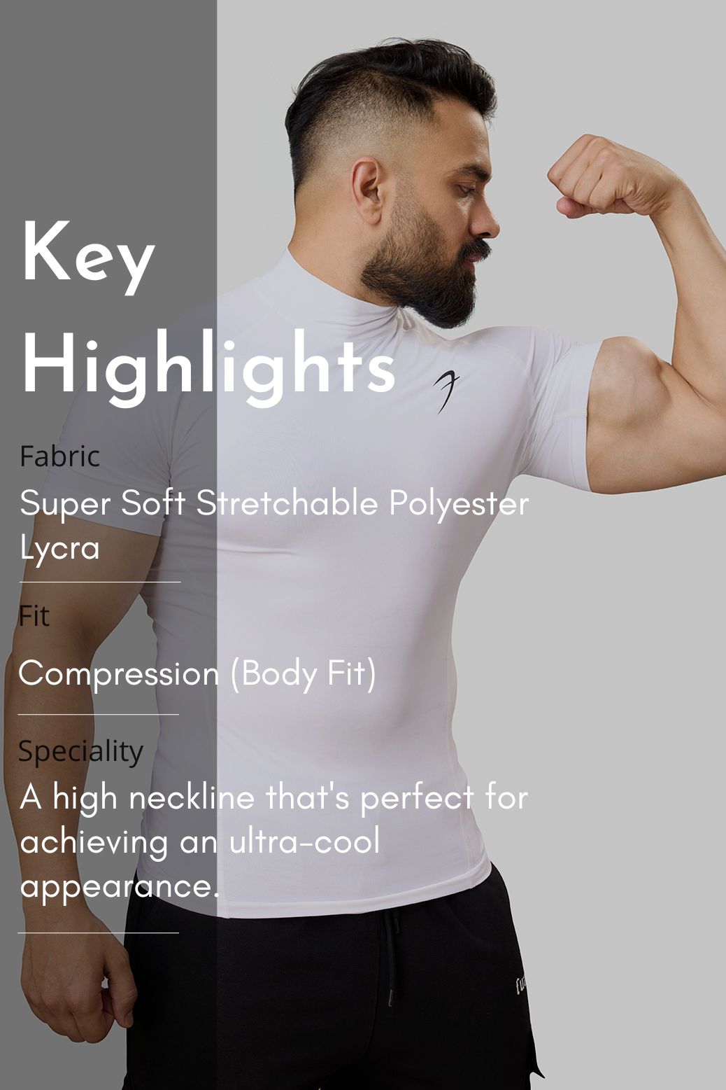 High Neck Compression T-shirt White