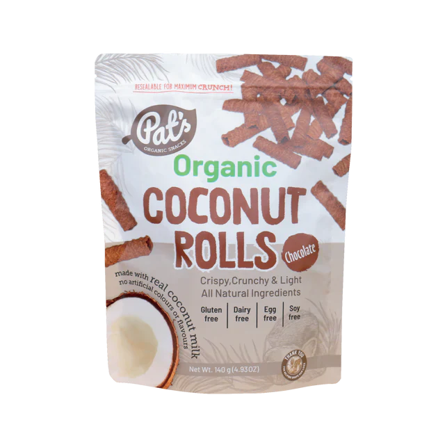 Organic Coconut Rolls (Chocolate) 140g