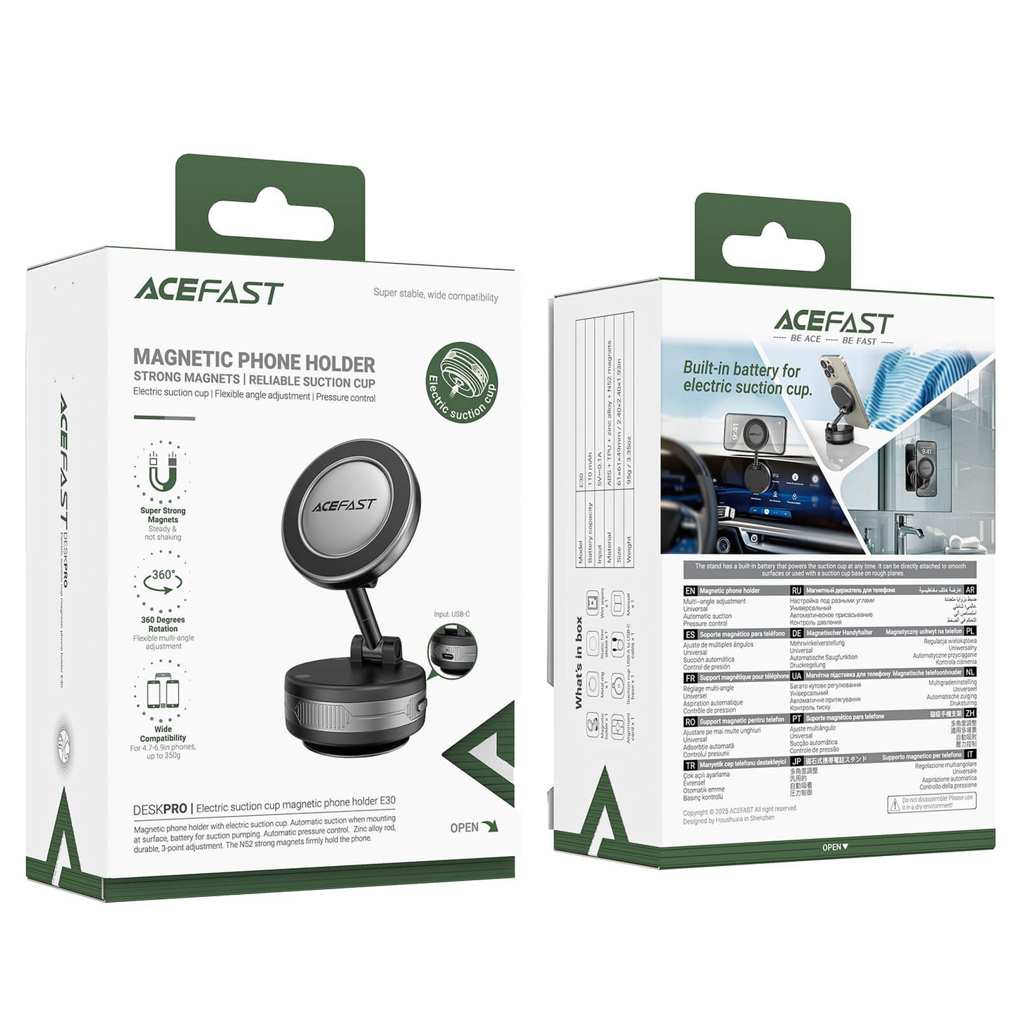 Acefast Electric Auto Vacuum Suction Magnetic Phone Holder E30