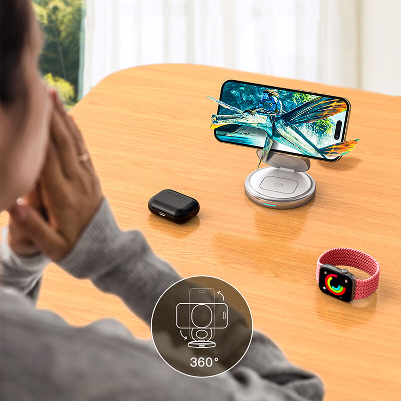 Mobie 3-in-1 Foldable Magnetic Wireless Fast Charger 15W