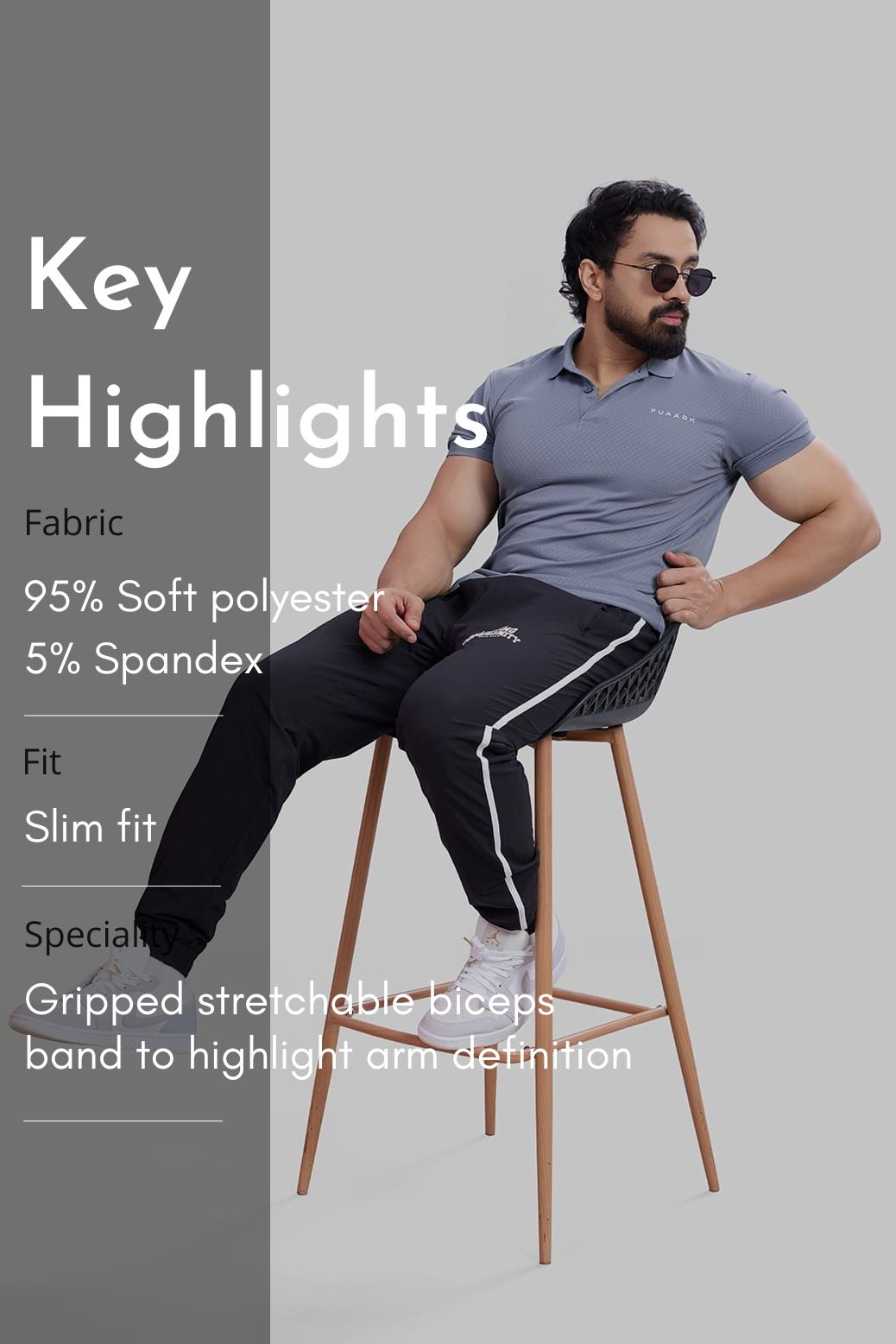 Wave Polo T-shirt Grey