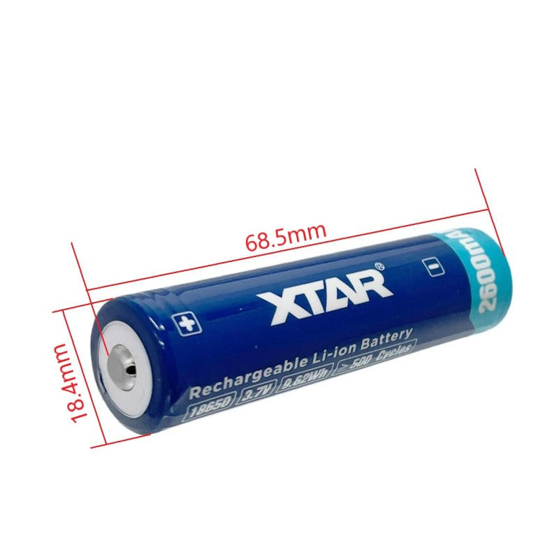 18650 Rechargeable Li-ion 3.7V Battery with protected button top