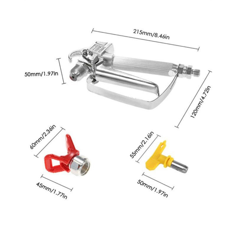 Paint spray gun in use