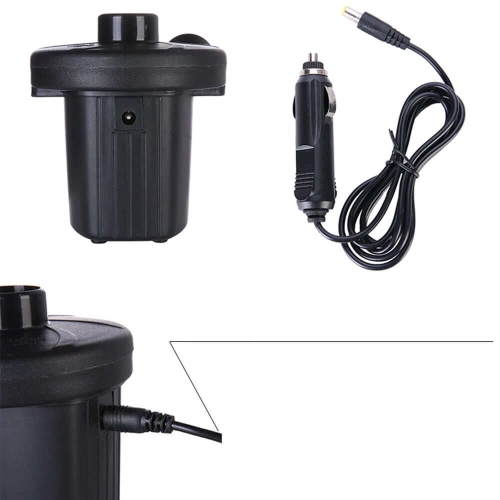 Inflating air bed with pump