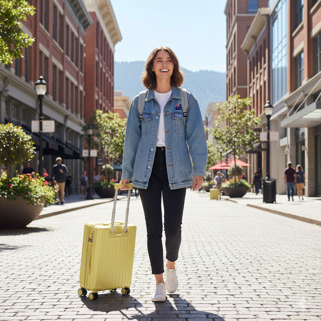 Lightweight Carry On Luggage - Hard Shell Cabin Suitcase | AeroRidge | Yellow | 55 cm