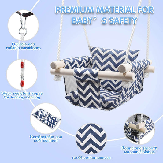 Canvas baby swing seat
