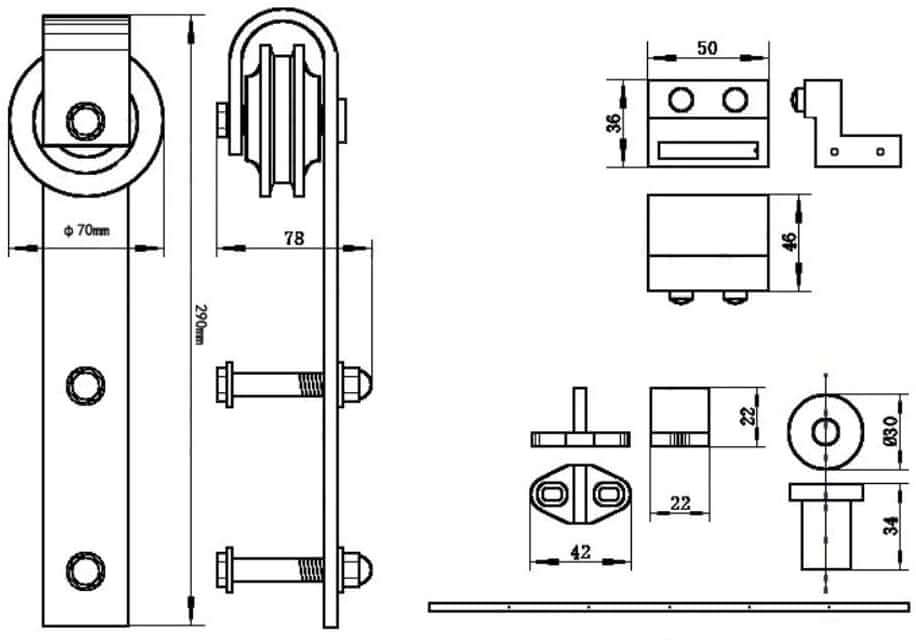 Barn Door Hardware 2M - The Shopsite