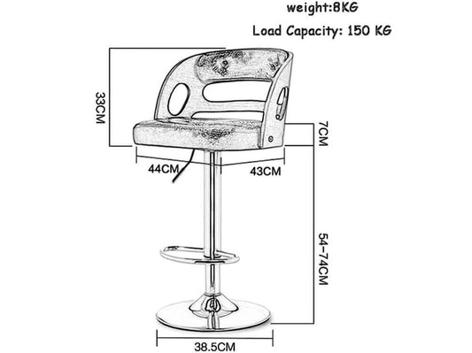 bar stool with wood backrest