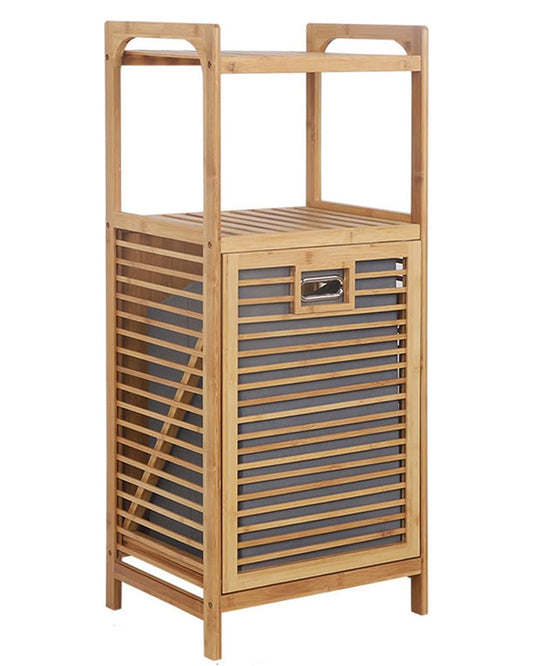 Twolayer bamboo hamper organizer