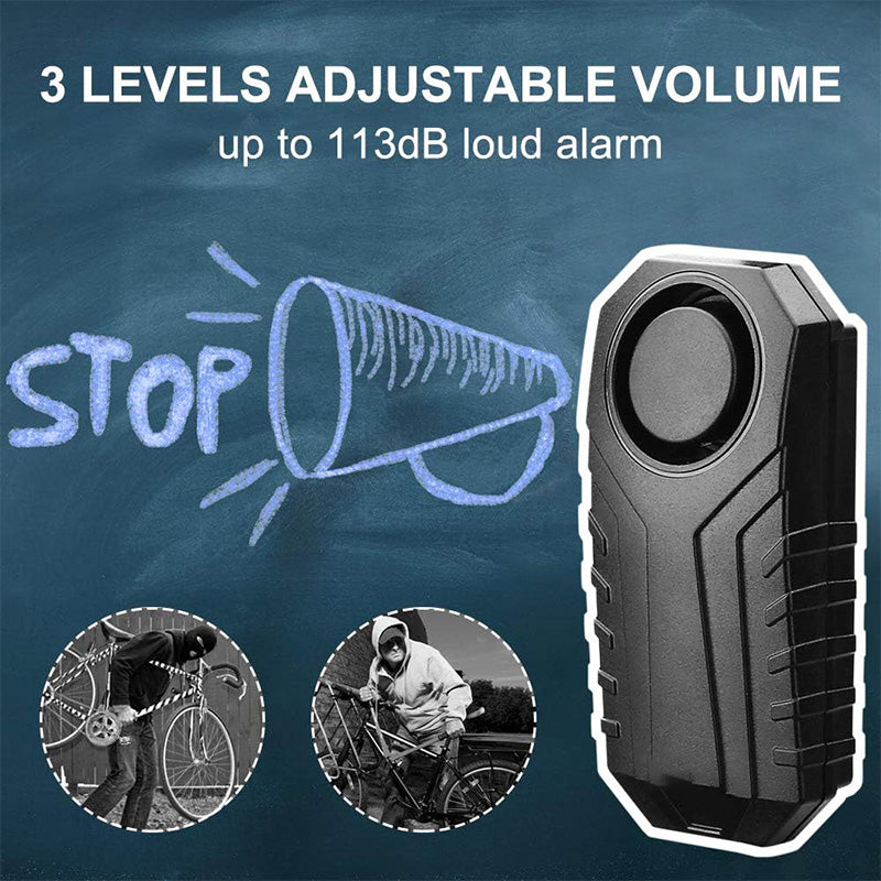 Bike alarm with adhesive mount