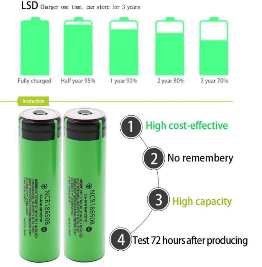 Batteries 18650 Rechargeable Battery 4pcs - The Shopsite