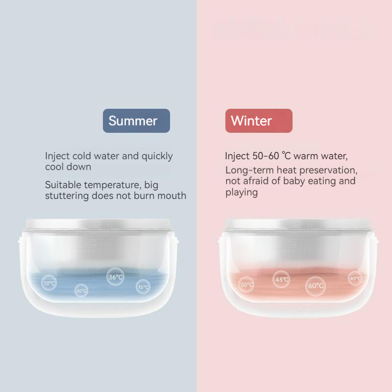 Thermal Stainless Steel Baby Toddler Suction Bowl Set (Spoon Fork )-Blue