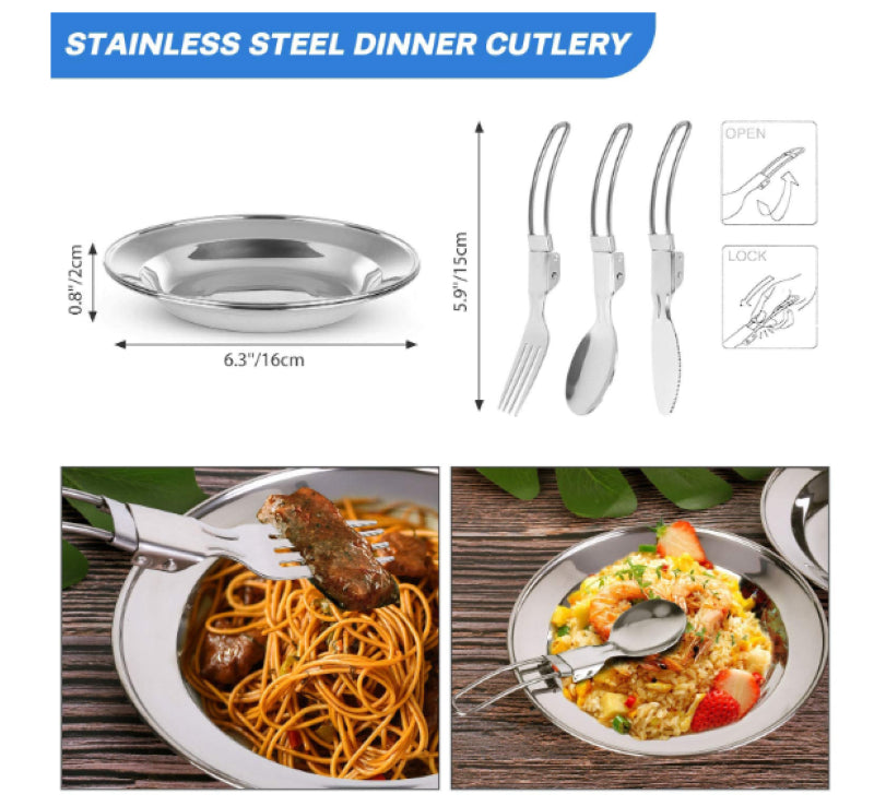 Camping cookware set utensils