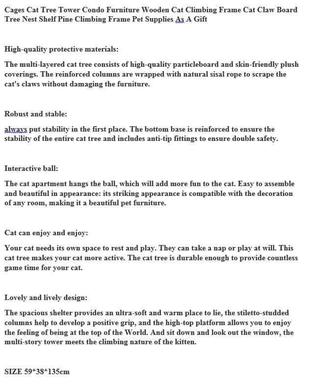 Cat Tree House Condo Furniture Cat Climbing Frame Cat Claw Board - The Shopsite