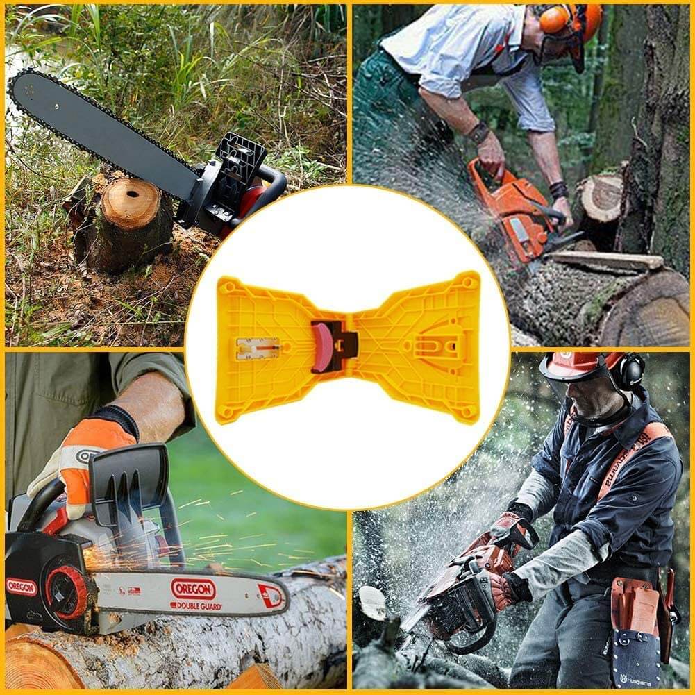 yellow chainsaw sharpener tool
