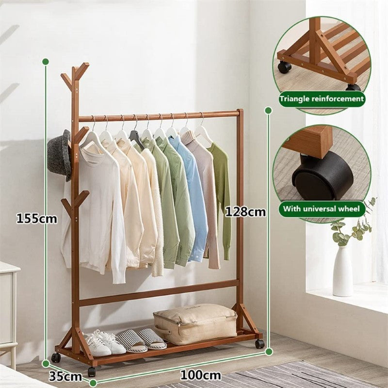 Bamboo rack in home hallway