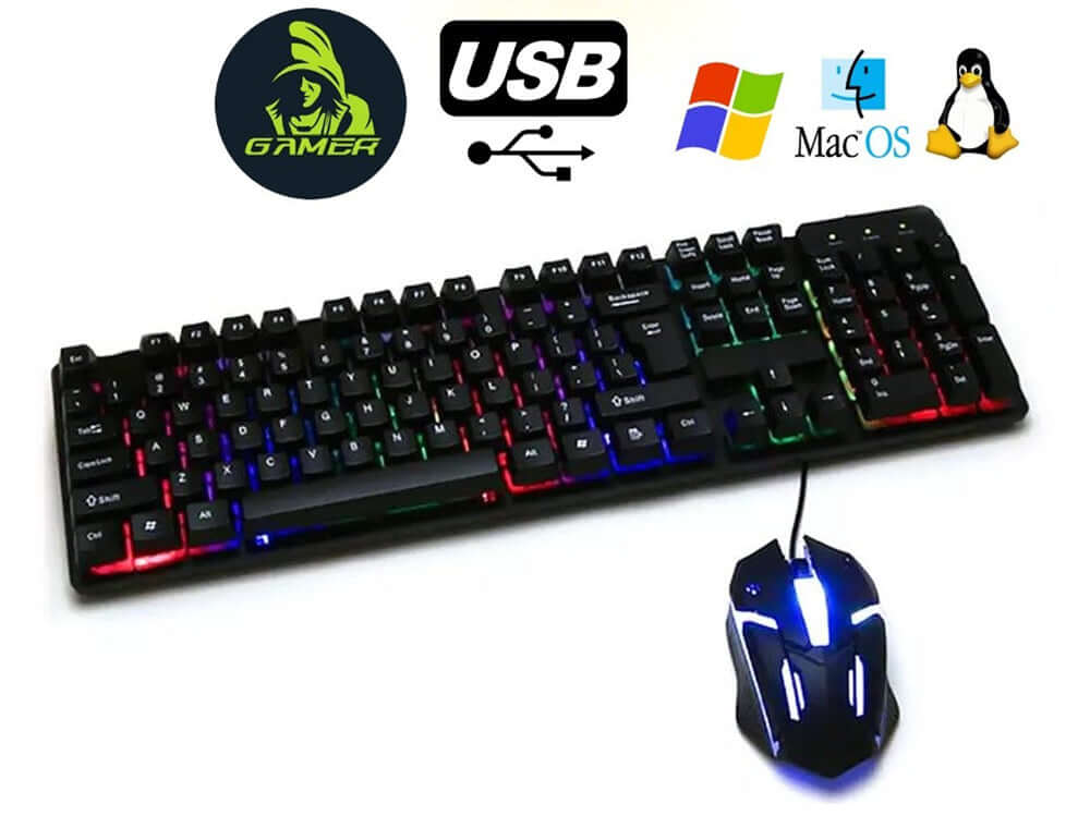 USB wired keyboard and mouse
