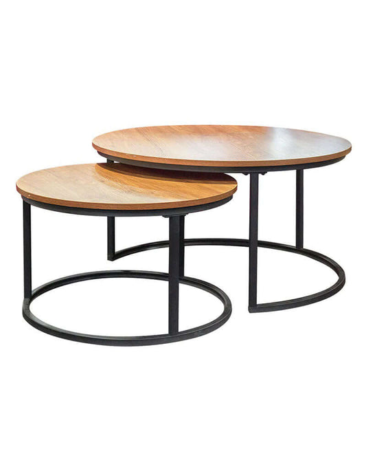 Round coffee tables brown