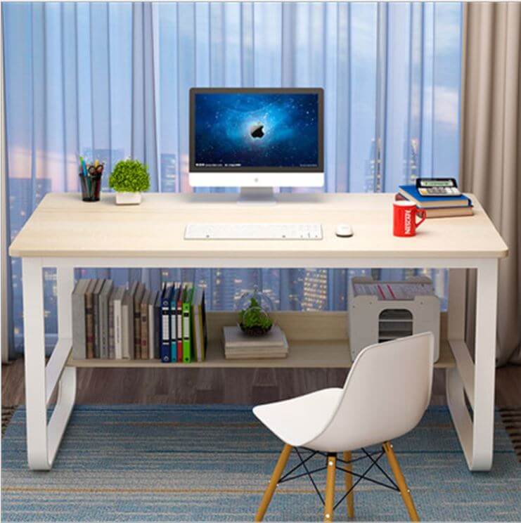 Computer Desk Table 140cm White - The Shopsite
