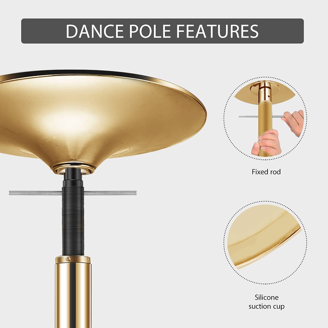 Easy install spinning pole