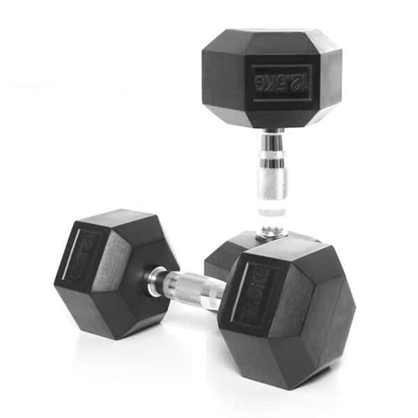 Rubber coated dumbbells