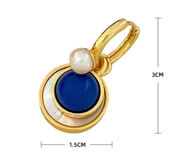 Embellique 2 in 1 Natural Shell with Pearl Drop earrings