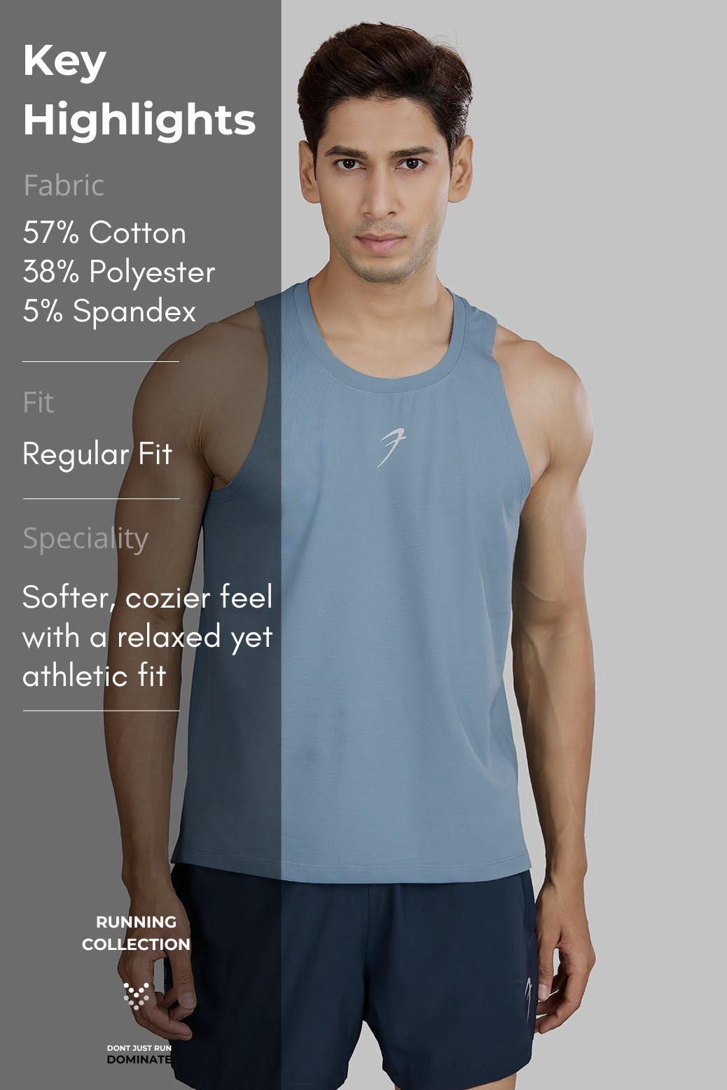 Pulse Running Tank Light Blue