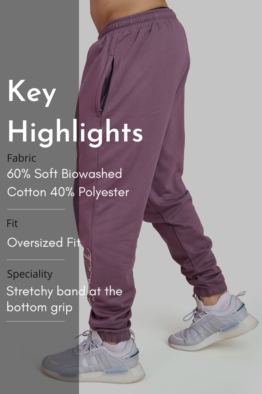 Signature Oversized Band Joggers Mauve