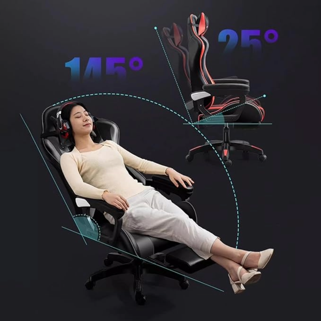 Gaming Office Chair Headrest, Lumbar Support and Footrest