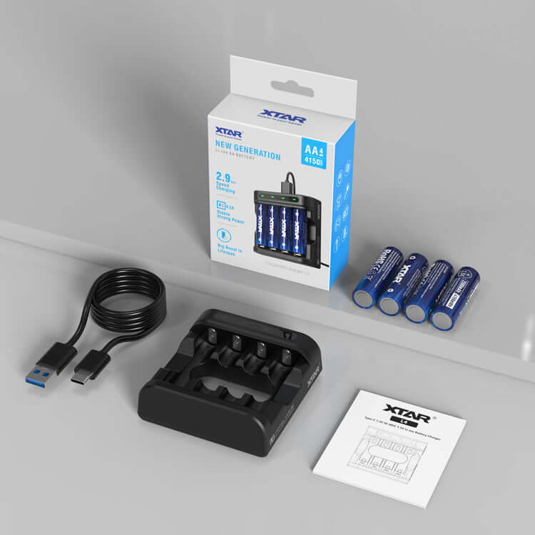 1.5V AA Lithium 4150mWh Rechargeable Battery 4-Pack