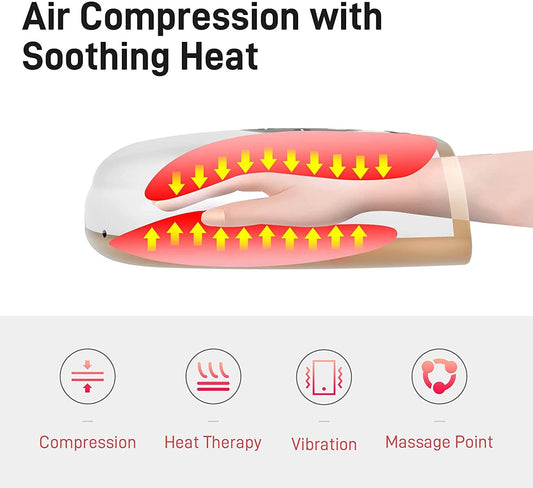 Heated shiatsu finger massage feature
