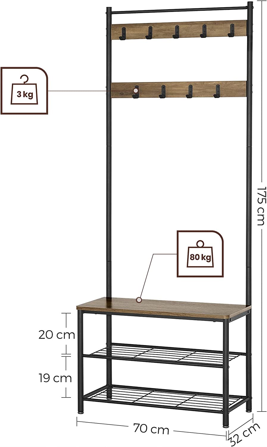 steel frame coat rack