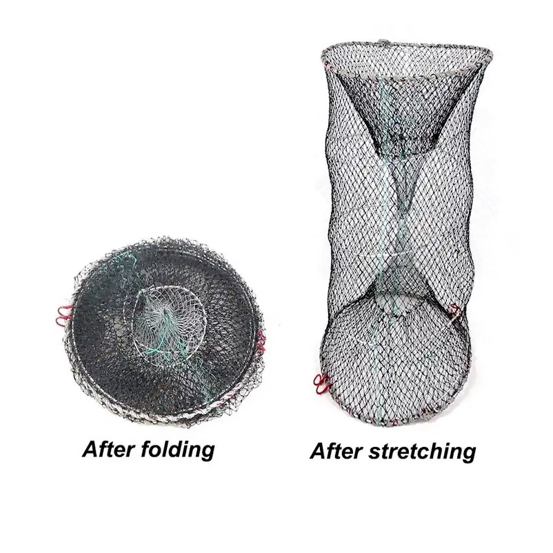 Durable Folding Crab Cage - Reusable Spring Fishing Trap Net for Easy Catching