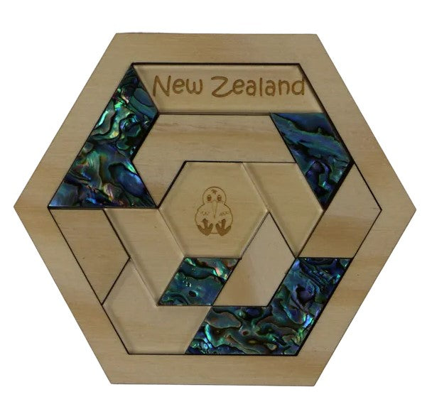 Hexagon Puzzle Paua