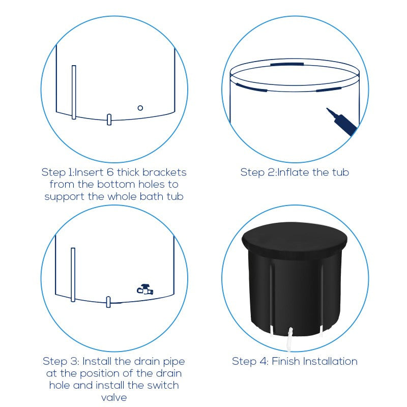 Cylindrical shaped ice bath tub